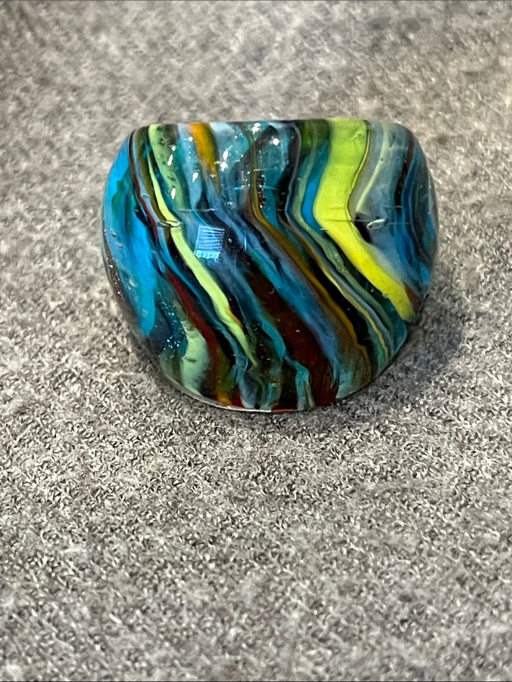 Artisan Lampwork Glass Ring-6.5